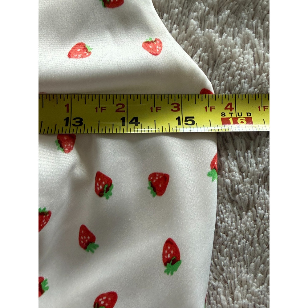 Mi Ami Strawberry Print Mini Dress Women Small Cottagecore Fit Flare Francesca’s - Picture 8 of 13
